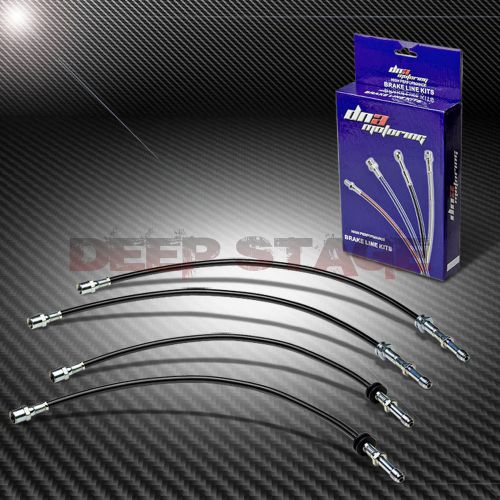 Stainless braided hose racing brake line/cable for e46 320/323/325/328/330 black