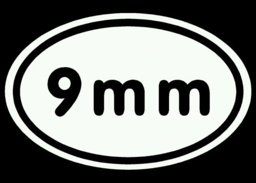 9mm sticker white oval protected pistol guns car decal