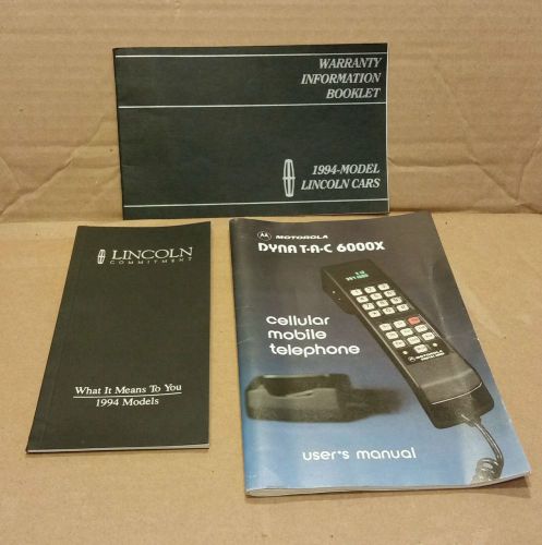 1994 models lincoln warranty commitment dyan cell phone manual oem original