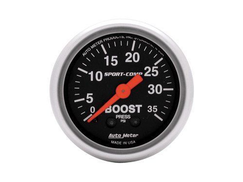 Autometer 3301 sport comp 2&#034; boost-vac 30 in. hg/ 20 psi mechanical gauge