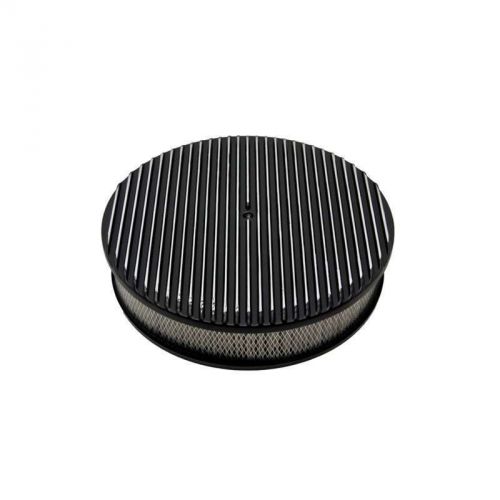 Aluminum black 14&#034; air cleaner paper filter, full finned, round