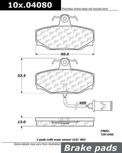 Centric 102.04080 brake pad or shoe, rear-c-tek metallic brake pads-preferred