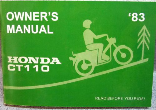 Honda - 1983 - ct110 trail110 - owner&#039;s manual (maintenance too) - look!