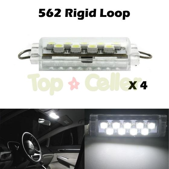 4x 562 rigid loop white light 44mm 9 3528 smd led for dome trunk cargo lights