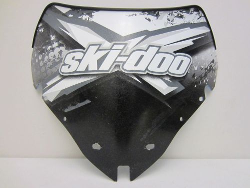 Ski-doo new oem low fixed windshield smoke black/white graphics 11&#039; windscreen