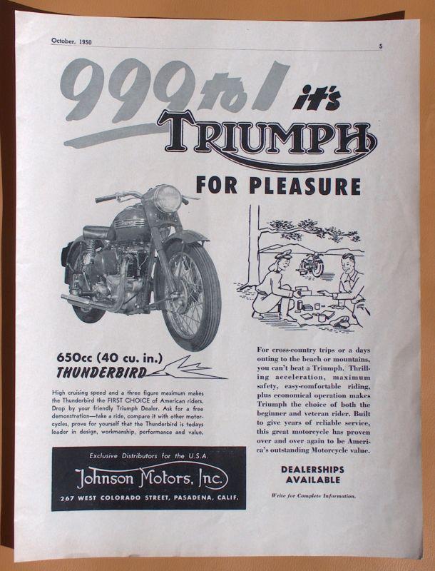 Lg297   1950 triumph 650 thunderbird first year ad!