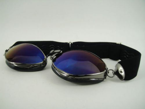 New aviator 4400 mirror blue goggles l jeantet motorcycle car vtg classic racer