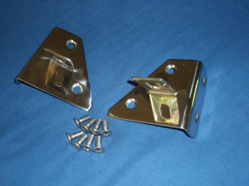 1976-95 cj wrangler stainless windshield light brackets, new with ss screws