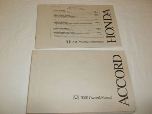 2000 honda accord sedan owner&#039;s manual &amp; honda warranty information booklet,,