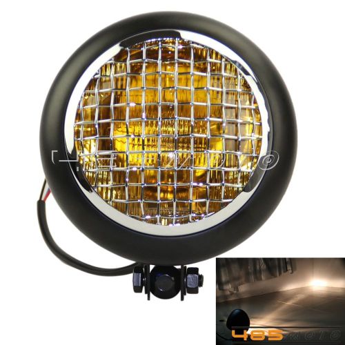 New mesh grill h4 60w retro headlight headlamp for triumph cafe racer scrambler