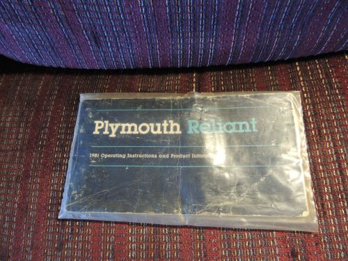 1981 plymouth reliant owner&#039;s manual