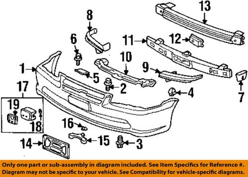 Honda oem 71145s84a01 front bumper-license frame