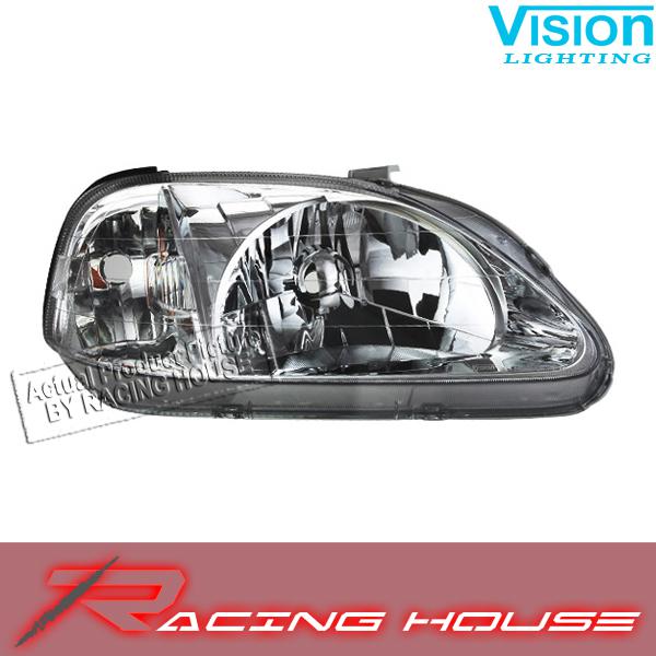 Right passenger side headlight kit unit replacement 1999 2000 honda civic