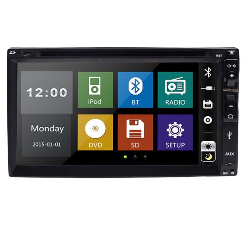 Double 2 din 7&#034;car dvd cd mp3 player touch screen in dash stereo radio bluetooth