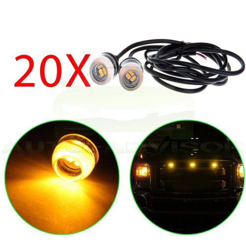 Set/20  amber ee-epistar-5730-3smd bright eagle eye grille light signal fog lamp