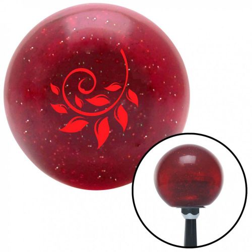 Red hawaiian leaf #1 red metal flake shift knob with 16mm x 1.5 insert 409 parts