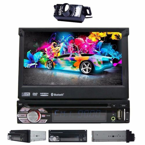 7&#034; single din bluetooth car stereo audio dvd/cd/fm/am/hd gps navigation+camera