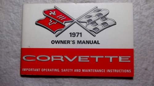 1971 chevrolet  corvette original owners manual