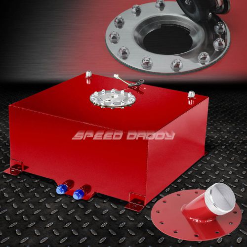 15 gallon/57l red coated aluminum fuel cell tank+level sender+45° fast fill neck