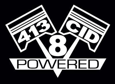 2 v8 413 cid engine piston decal set sticker emblems