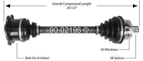 Brand new front right cv drive axle shaft assembly fits audi a6 a8 s8