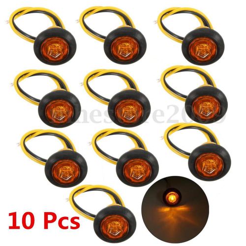 10pcs  amber truck trailer boat led clearence indicator side marker light 12-24v