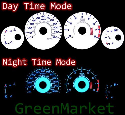 00-05 neon w/rpm white face blue indiglo glow gauges