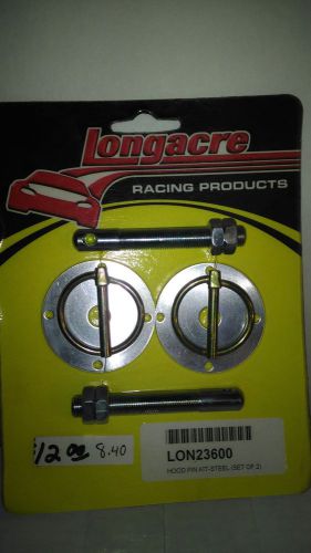 Longacre hood pin kit steel (set of 2) lon 23600