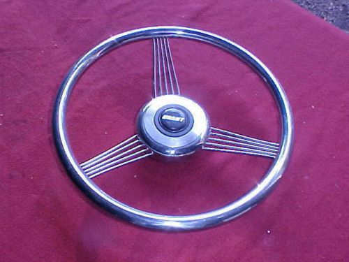 Grant polished stainless steel custom steering wheel,very nice rat rod,14&#039;&#039;