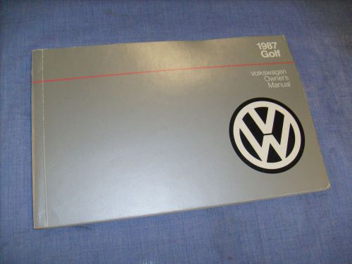 1987 volkswagen golf  owner&#039;s manual oem vw guide