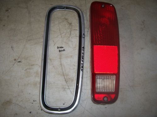 1987 ford van left rear tail light with trim &amp; screws #294