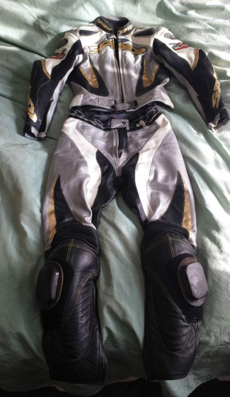 Spidi woman's two piece leather motorcycle racing suit size 42 euro