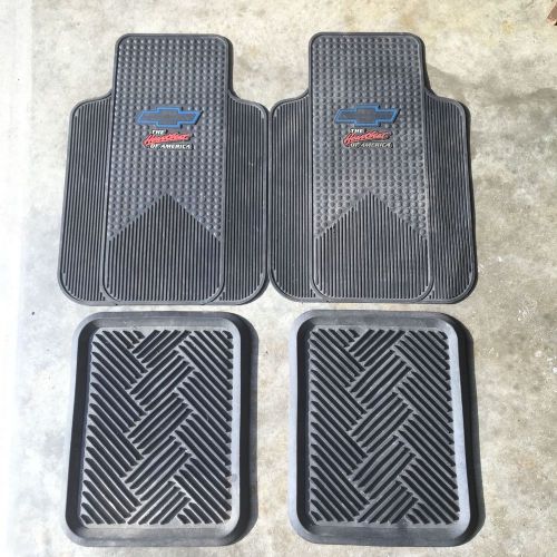 Vintage heartbeat of america chevrolet rubber front &amp; rear floor mats chevy