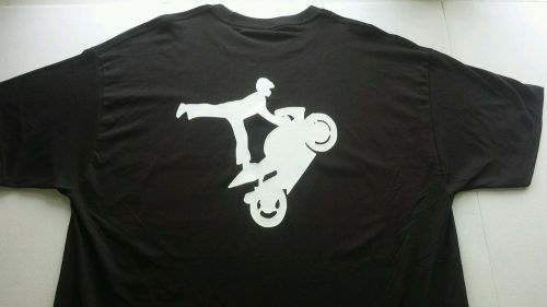 Mens streetbike wheelie brand new adult tshirt black new sm-xl