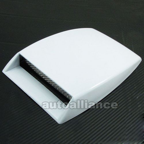 Mini car decorative air flow intake hood scoop vent bonnet cover white