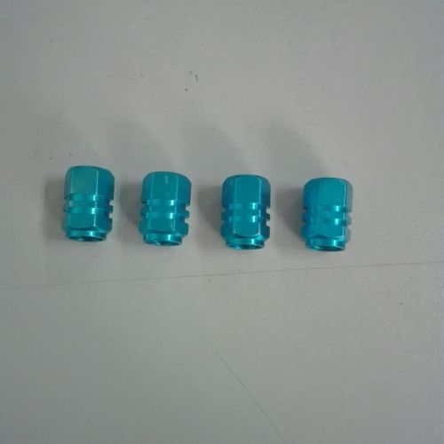 New 4 * pc hexagon wheel tyre stopcock blue bonnet auto trucks