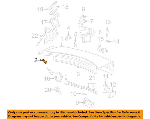 Gm oem-trunk lid bumper 22607252