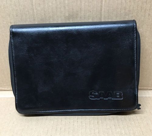 Saab oem original factory owners manual book guide leather wallet case