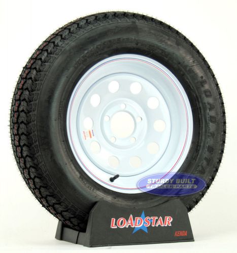 Boat trailer tire by loadstar st 205/75d15 white mod wheel 15&#034; rim f78-15 lrc