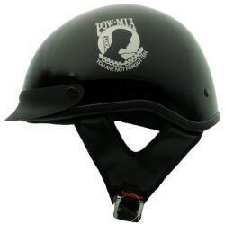 Black half helmet w/pow graphics