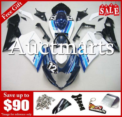 For suzuki gsx-r1000 2005-2006 05-06 fairing kit abs plastic blue white 2e53 ze