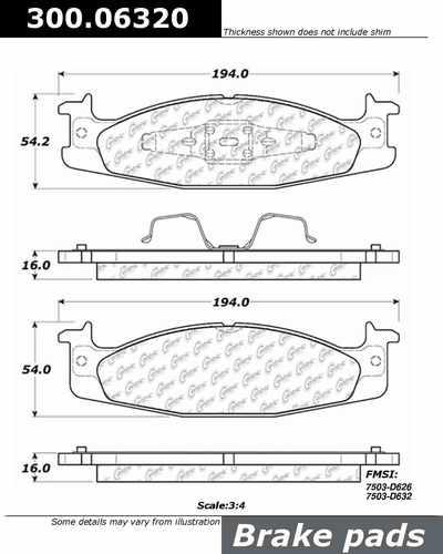 Centric 300.06320 brake pad or shoe, front-premium semi-met pads w/shims