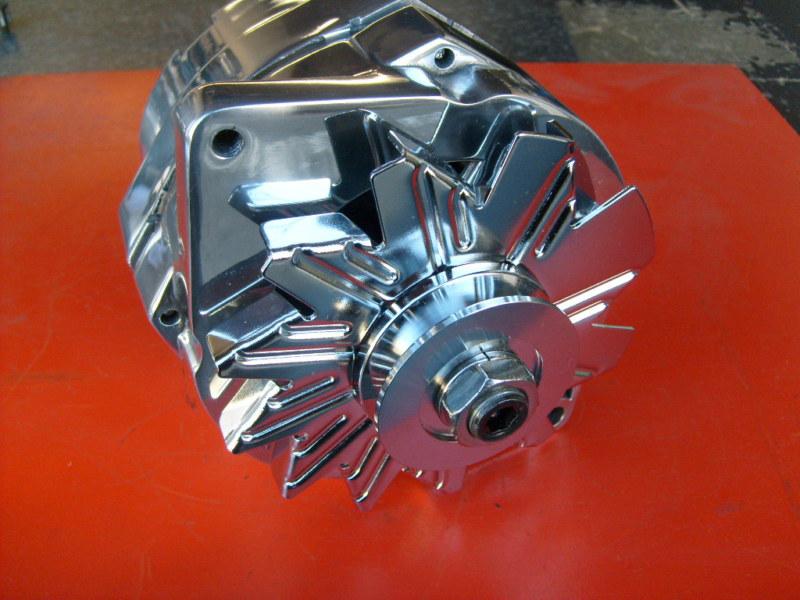 Polished chevy alternator 80 amp  1965-1985