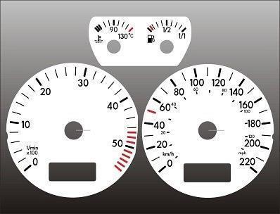 1999-2003 vw jetta golf bora tdi metric instrument cluster white face gauges