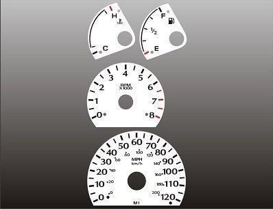 1995-1999 dodge neon tach instrument cluster white face gauges 95-99