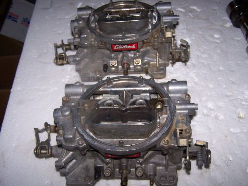 Matched pair of 2 edelbrock  carburetors 500 cfm carb 1403 tunnel ram gasser