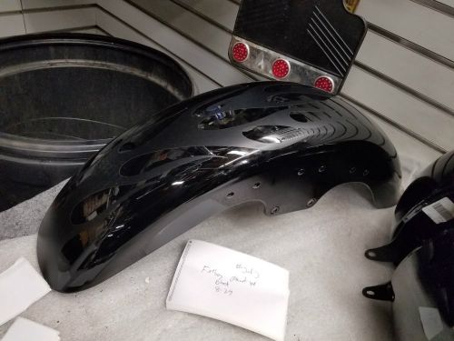 Paint body set gas tank front rear fender black harley fatboy 2007^ emblems oem