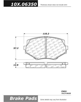 Centric 106.06350 brake pad or shoe, front