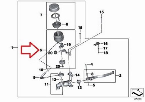 Bmw genuine handbrake expansion tank smoked glass f650gs f800gs f800r