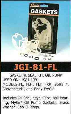 James 1981-1991 shovelhead / evo mylar oil pump gasket & seal set - close out